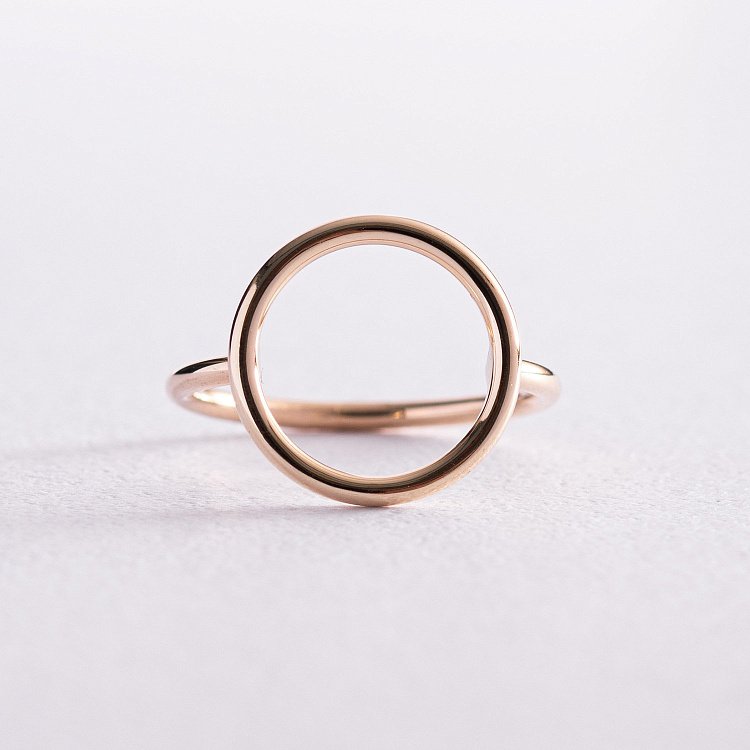 Каблучка "Кругообіг" у жовтому золоті к06928 від ювелірного магазину Онікс