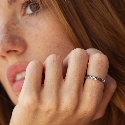 Кольцо "Колосок" в серебре 112662 №4