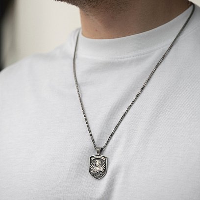 Серебряный кулон "Козак. Рабів до раю не пускають" 7196 №6