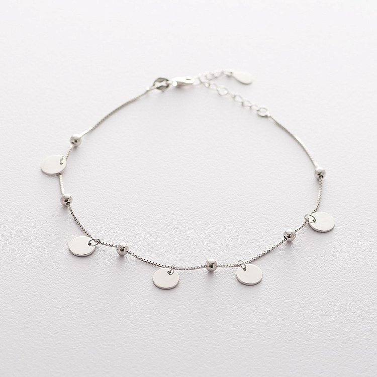 Срібний браслет з монетками 141345 від ювелірного магазину Онікс