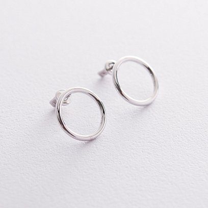 Золоті сережки "Кругообіг" 1.4 см с06686 №5