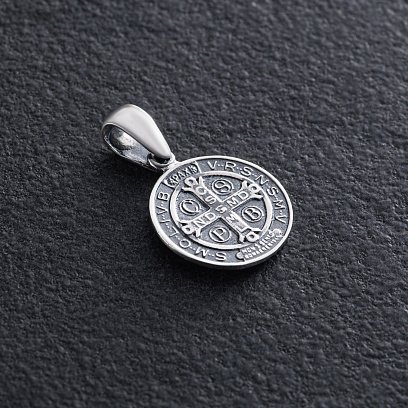 Серебряная подвеска св. Бенедикт 131554 №2