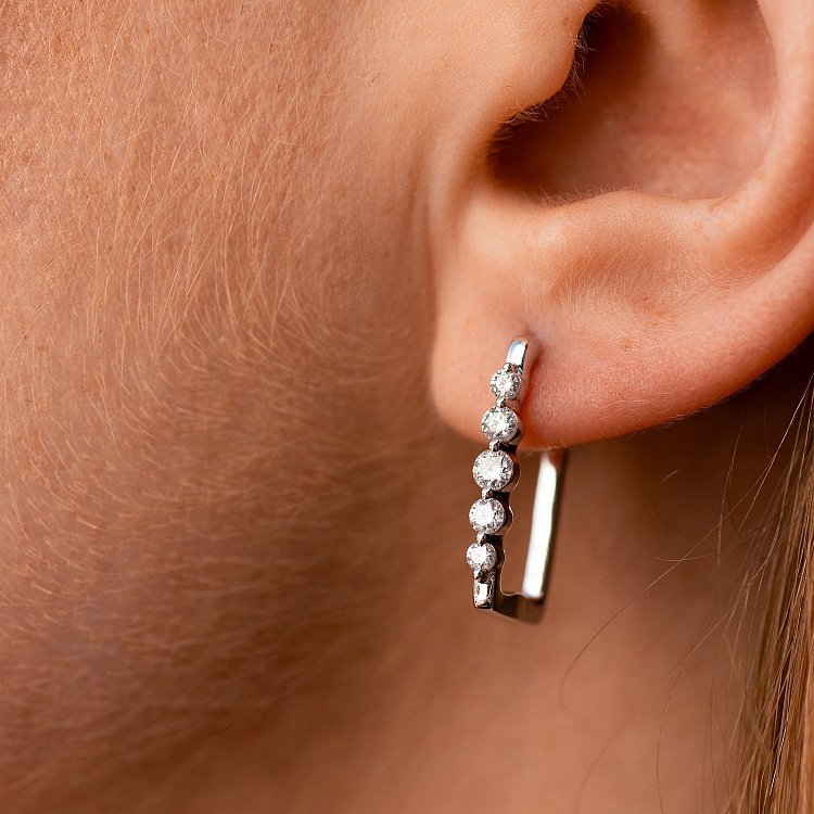 Золотые серьги с бриллиантами сб0560ri от ювелирного магазина Оникс - 3