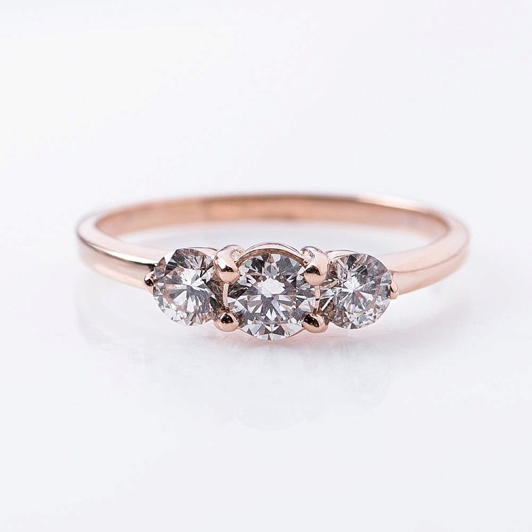 Золота каблучка з діамантами р0353к від ювелірного магазину Онікс - 3