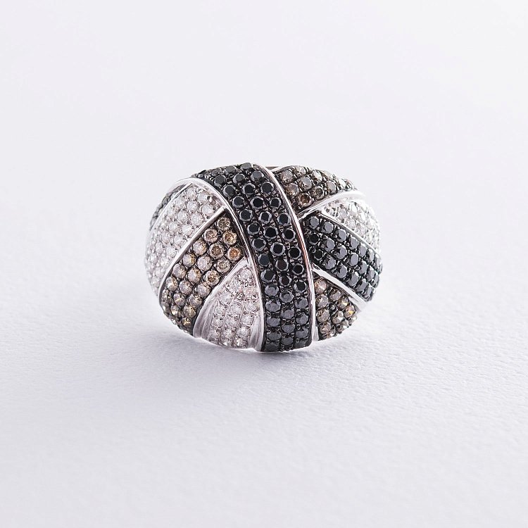 Золота каблучка з діамантами R25296 від ювелірного магазину Онікс