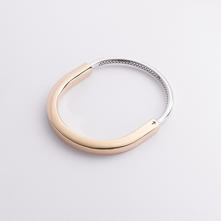 Жесткий золотой браслет Lock б05414 от ювелирного магазина Оникс