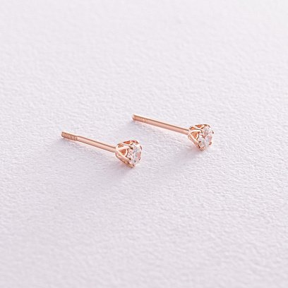 Золоті сережки-пусети з діамантами сб0239