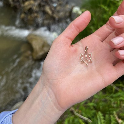 Золотой кулон "Герб Украины - Тризуб" п03687 №7