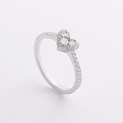 Золота каблучка "Сердечко" (діаманти) кб0652cha