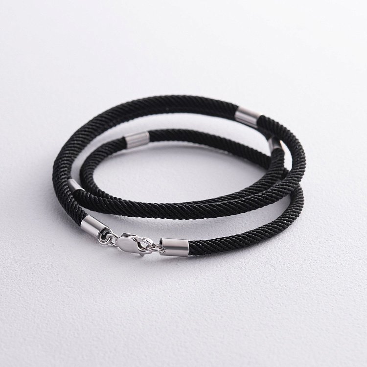 Шовковий шнурок зі срібною застібкою 661 від ювелірного магазину Онікс