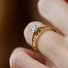 Помолвочное кольцо "Я люблю тебя" в желтом золоте (фианиты) к07115 от ювелирного магазина Оникс - 3