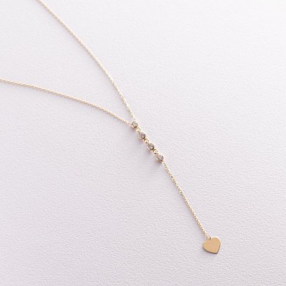 Кольє з жовтого золота з фіанітами кол01784 №2