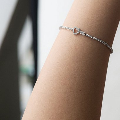 Золотой браслет "Сердце" с бриллиантами бб0023са №7