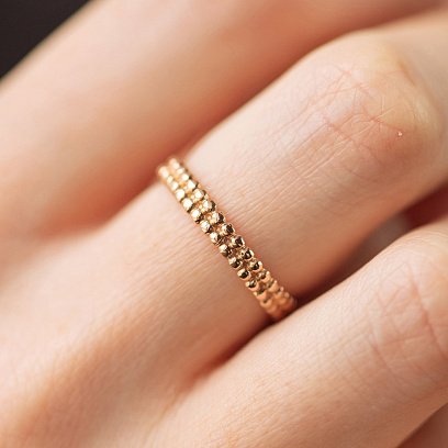 Кольцо "Шарики" в красном золоте к07528 №5