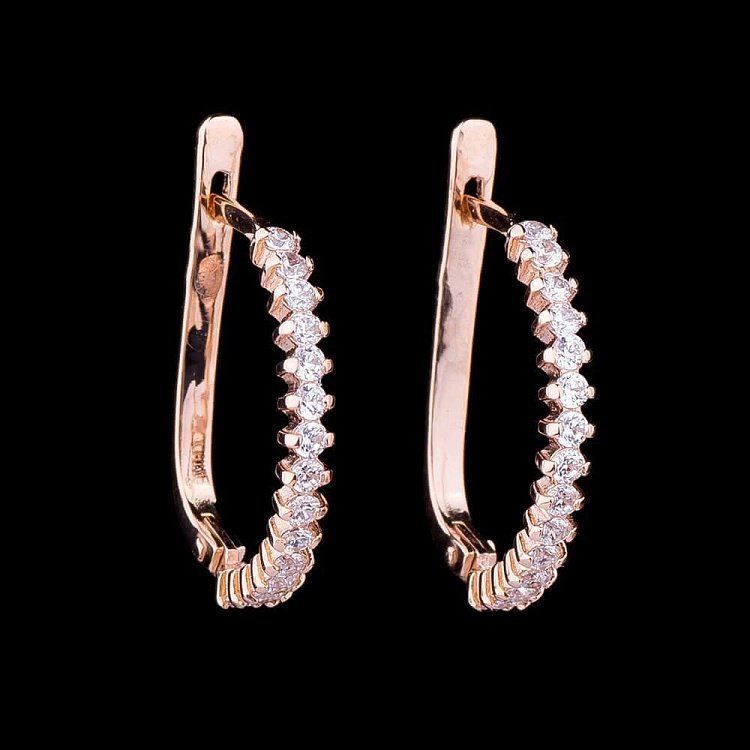 Детские золотые сережки с фианитами с01513 от ювелирного магазина Оникс