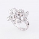Серебряное кольцо "Бабочки" с фианитами 111953 от ювелирного магазина Оникс