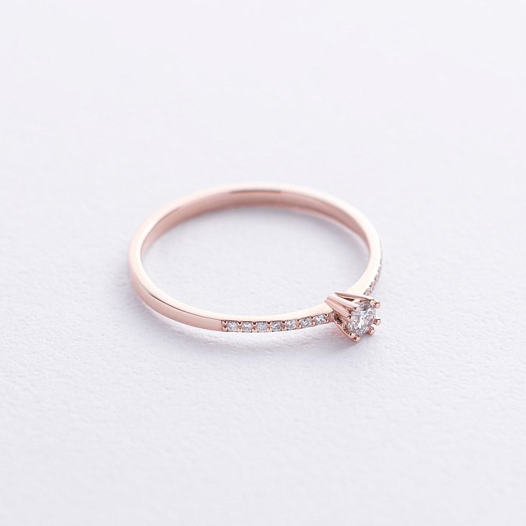 Заручальна каблучка з діамантами (червоне золото) 229402421 від ювелірного магазину Онікс - 2