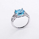 Золотое кольцо с голубым топазом и бриллиантами C01111R от ювелирного магазина Оникс