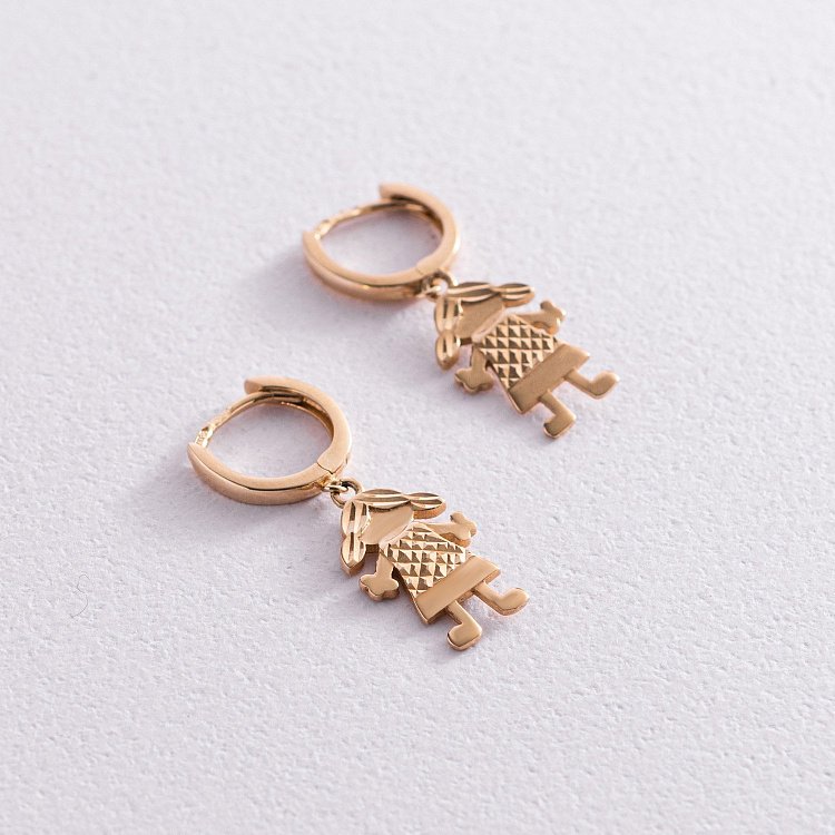 Золоті сережки "Дівчатка" с04396 від ювелірного магазину Онікс