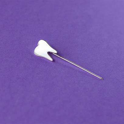 Медицинский значок "Зуб" в серебре 20049 №6