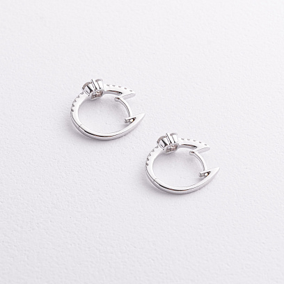 Золоті сережки "Квіточки" з діамантами сб0654ri №2