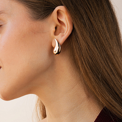 Серьги "Капельки" в красном золоте 470670 №4