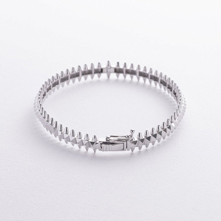 Жесткий браслет в белом золоте б05328 от ювелирного магазина Оникс - 4