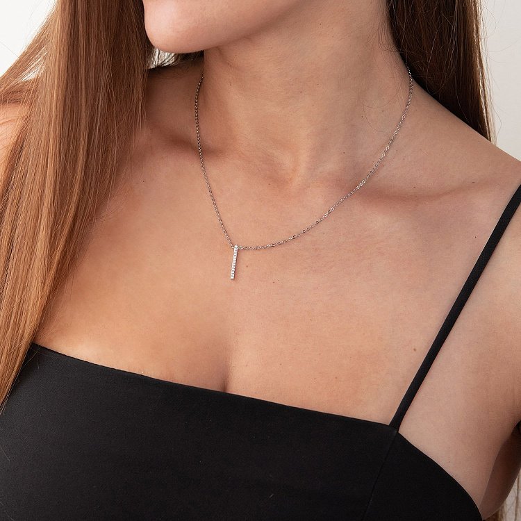 Срібне кольє "Мить" з фіанітами 181175 від ювелірного магазину Онікс - 1