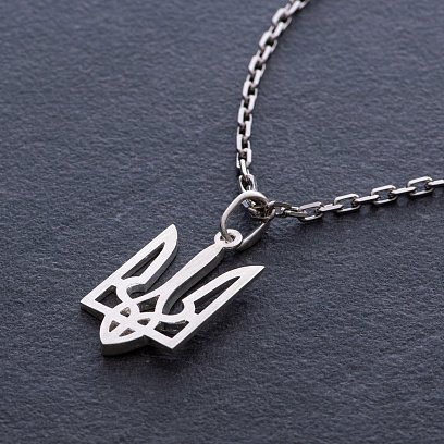 Срібний кулон "Герб України - Тризуб" 133125 №5