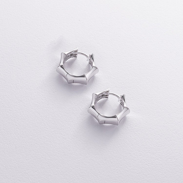 Сережки - кільця "Selesta" у білому золоті с09026 від ювелірного магазину Онікс - 2