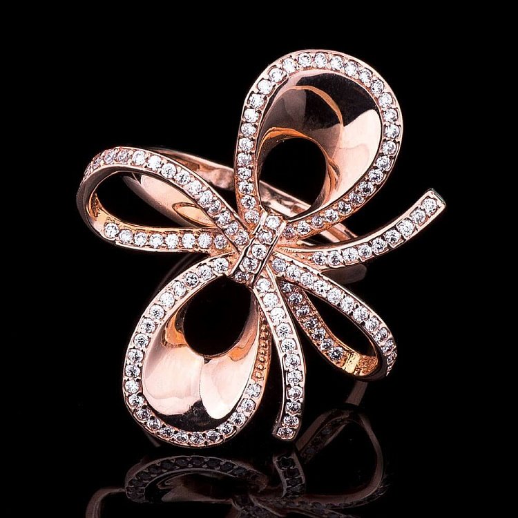 Кольцо (фианиты) к02647 от ювелирного магазина Оникс - 1