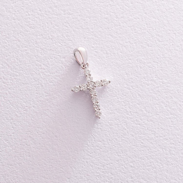 Золотой крестик (бриллиант) пб0184ri от ювелирного магазина Оникс - 1