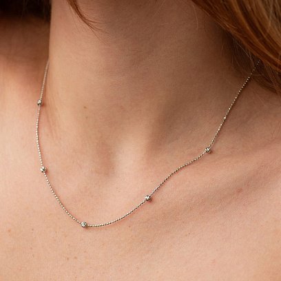 Колье "Шарики" в белом золоте кол02451 №2