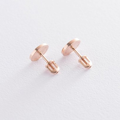 Серьги-пусеты "Колибри" в красном золоте с06703 №4