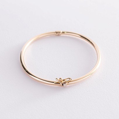 Жесткий браслет в желтом золоте б04751 №4