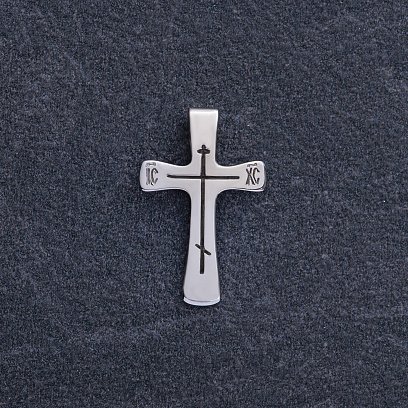 ﻿Хрестик у білому золоті (чорніння) п03786 №3