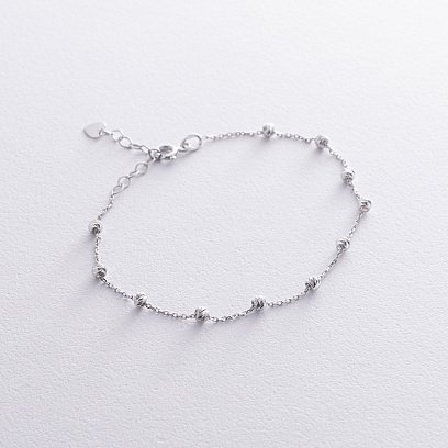 Браслет "Шарики" в белом золоте б05214