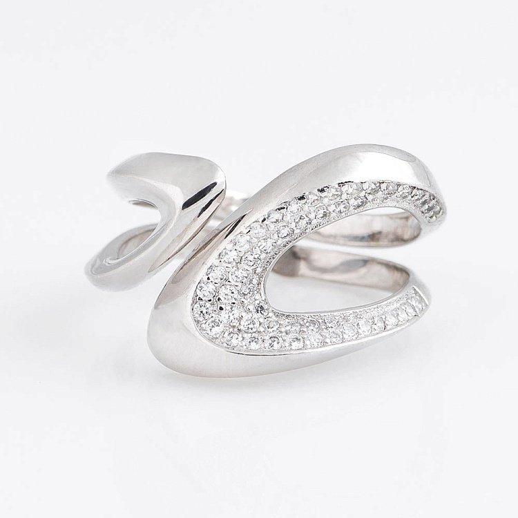 Серебряное кольцо (фианиты) 111786 от ювелирного магазина Оникс - 2