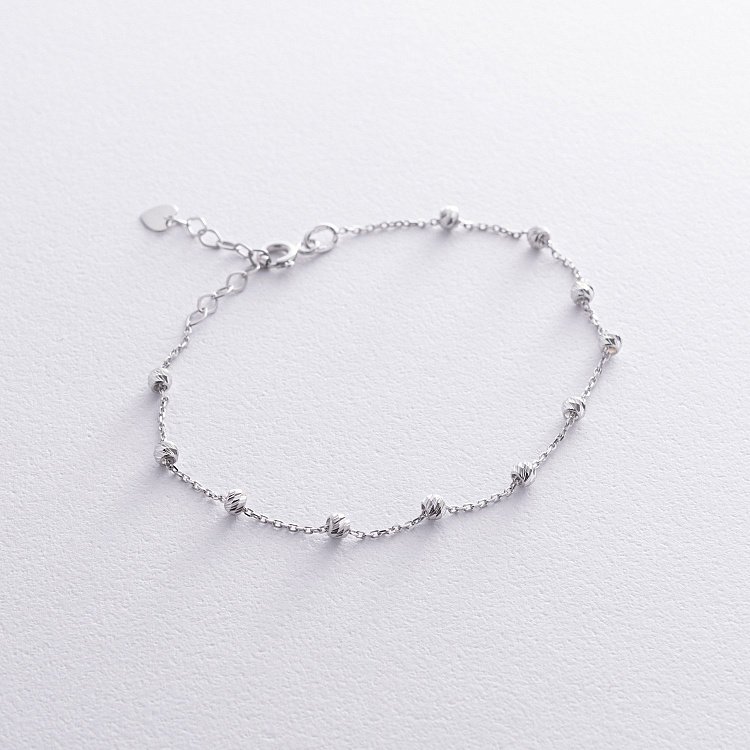 Браслет "Шарики" в белом золоте б05214 от ювелирного магазина Оникс