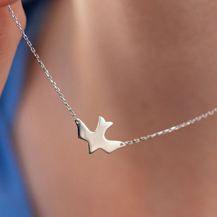 Кольє "Ластівка" у білому золоті кол02365 від ювелірного магазину Онікс - 9