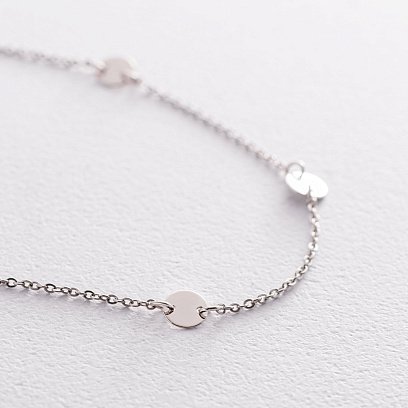 Браслет с монетками в белом золоте 820155B №3