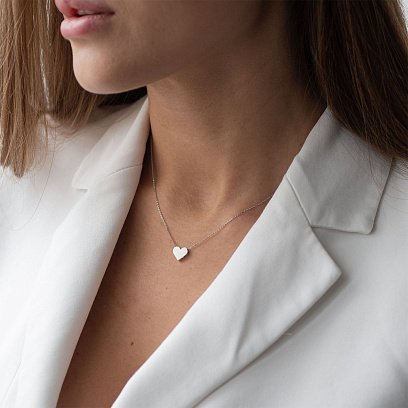 Кольє "Серце" в білому золоті кол01747 №2