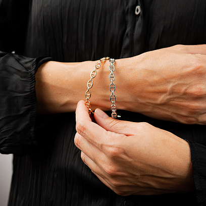 Жесткий браслет "Helen" в белом золоте б05757 №5