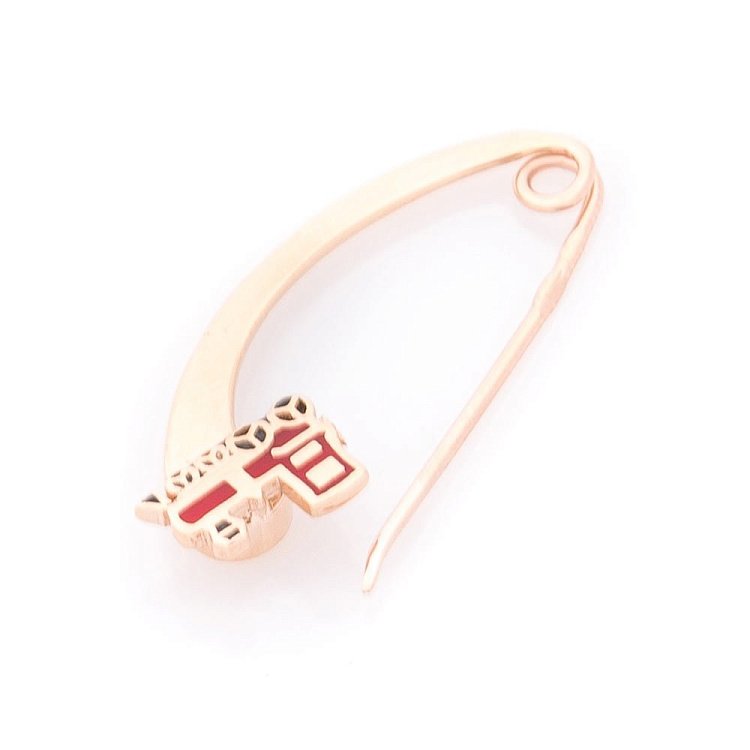 Золота шпилька "Паровозик" (емаль) зак00278 від ювелірного магазину Онікс - 1