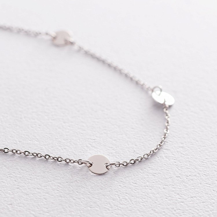 Браслет с монетками в белом золоте 820155B от ювелирного магазина Оникс - 2