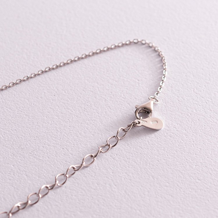 Срібне кольє "Конюшина" (чорна емаль) 181162 від ювелірного магазину Онікс - 4