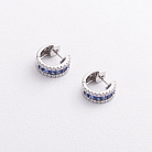 Золотые серьги с бриллиантами и сапфирами сб0676mi от ювелирного магазина Оникс - 1