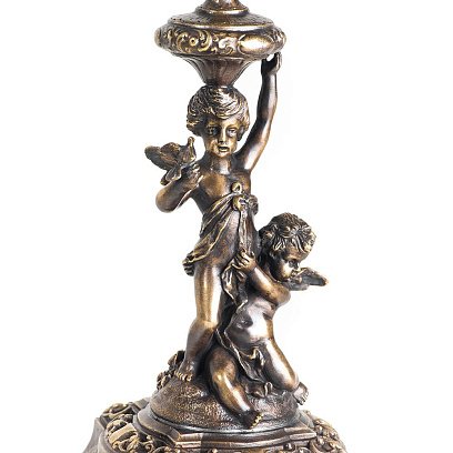 Бронзовая фигура ручной работы "Ангелы с подсвечником" сер00072 №2