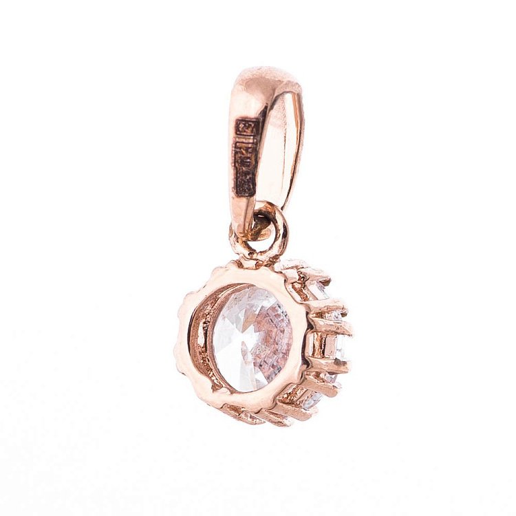 Золотая подвеска с фианитом п01153 от ювелирного магазина Оникс - 1