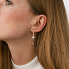 Сережки "Натхнення" у жовтому золоті (синт. опал) с09236 от ювелирного магазина Оникс - 1